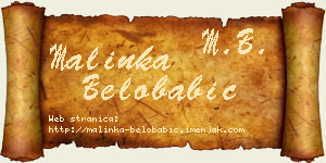 Malinka Belobabić vizit kartica